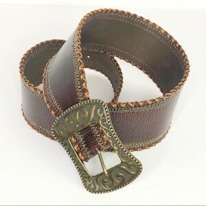ANOTHER Line brown leather belt